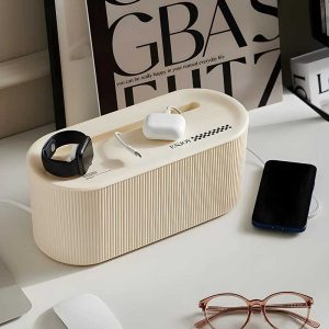 Cable Management Storage Box, Kotak penyimpanan kabel untuk meja kerja, Kotak penyimpanan kabel