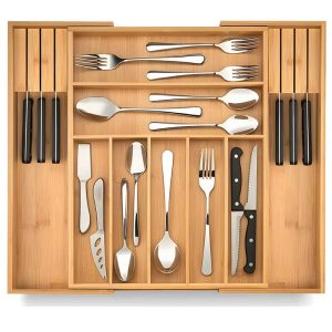 Expandable Utensil Tray, Nampan penyimpanan alat makan, nampan penyimpanan