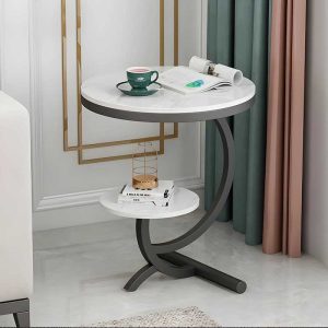 Round Marble Table, meja samping, Meja samping bergaya modern